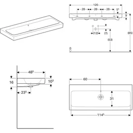 Geberit iCon Waschtisch 120 x 48,5 cm (124025600)