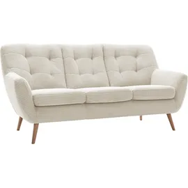 exxpo - sofa fashion 3-Sitzer EXXPO - SOFA FASHION "Scandi, bequem, aufwendige Rückenpolsterung für mehr Sitzkomfort", beige, B:187cm H:92cm T:92cm, Sofas, aktuelle Farben in hochwertigen Bezugsqualitäten, Holzfuß