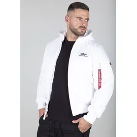 Alpha Industries MA-1 Zip Hood Backprint weiß L