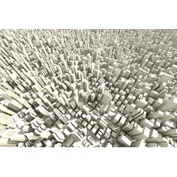 Fototapete PAPERMOON "Stadt Abstrakt", bunt, B:4,00m L:2,60m, Vlies, Tapeten
