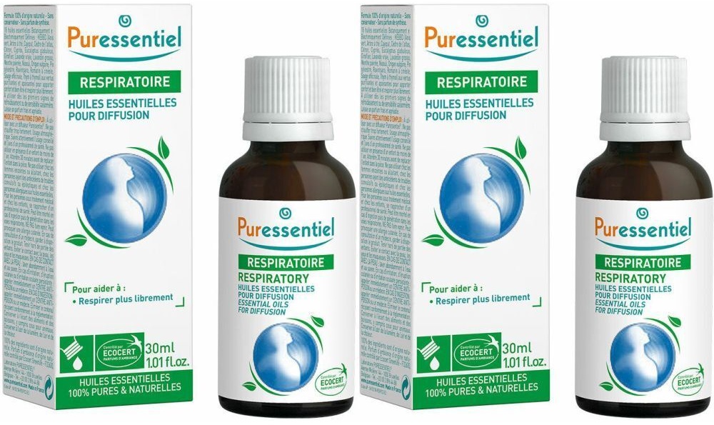 PURESSENTIEL RESPIRATOIRE Diffuse Resp'OK® - Huiles Essentielles pour diffusion - 30 ml 2x30 ml huile