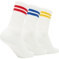 Ellesse Unisex Sportsocken PULLO im Pack - Tennissocken, Vorteilspack, Crew Socken, Logo Weiß/Bunt EU 43-46,5 Pack