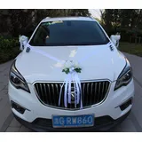Premium Autoschmuck Hochzeit Weiß, Autodekoration Hochzeit Motorhaube, Deko Hochzeitsauto, Blumen Auto Hochzeit,Car Wedding Girlande, Auto Schmuck Hochzeit Braut Paar Rose Deko,Weiß Rosendekoration