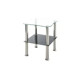 Haku-Möbel Beistelltisch quadratisch Glas silber 40,0 x 40,0 x 47,0 cm, 1 St.