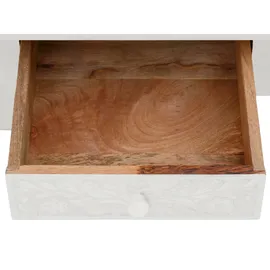 Home Affaire Schreibtisch HOME AFFAIRE "Lavin", beige (cremefarben), B:111cm H:81cm T:57cm, Tische, Schreibtisch, Mangoholz, mit dekorativen Schnitzereien, Handgefertigt, Breite 111 cm