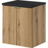 [en.casa] Waschtischunterschrank Skelbolu 50x60x40cm Eicheoptik/Schwarz