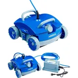 AREBOS Automatischer Poolroboter  Poolrunner für Pools bis max. 50 m3 Poolsauger Bodenreiniger 2 Reinigungsmodi, Blau