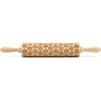 Folkroll Teigroller FOLKROLL "3D-Motiv-Teigrolle", braun, L:43cm, Buchenholz, Teigroller, Halloween
