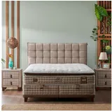 Bambi Polsterbett 180x200 - 140x200 Schlafzimmer Set Cotton Master (Set), mit Bettkästen braun 140 cm x 200 cm
