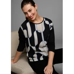 Laura Scott Shirtbluse, mit Grafik-Print im Materialmix - NEUE KOLLEKTION Laura Scott schwarz-bunt 48/50