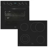 GGV Exquisit Exquisit Elektro-Herd-Set »EHE285-HBZ-020«, mit Teleskopauszug nachrüstbar, schwarz