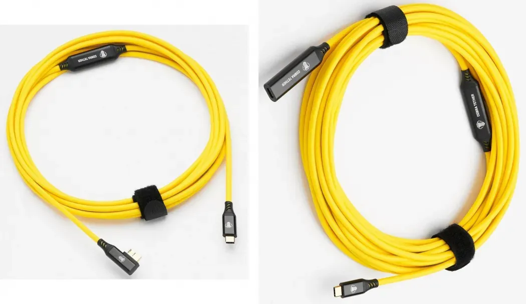 CobraTether Max Reach Bundle 20M 5G Gelb abgewinkelt