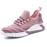 KTDYG Sicherheitsschuhe Herren Damen Arbeitsschuhe Leicht Sportlich Schutzschuhe Stahlkappe Sneaker, Pink, EU 43 - 43 EU