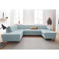 sit&more Wohnlandschaft Picasso U-Form, wahlweise mit Bettfunktion und Bettkasten blau