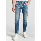 LE TEMPS DES CERISES Bequeme Jeans LE TEMPS DES CERISES "700/11", Herren, Gr. 33, US-Größen, blau, 94% Baumwolle, 5% Polyester, 1% Elasthan, Jeans, mit leichten Destroyed-Elementen