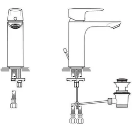 Ideal Standard Connect Air Waschtischarmatur Grande Magnetic Grey