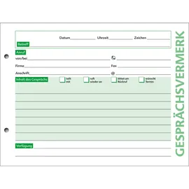 Soldan Gesprächsvermerk H18NL A5 quer weiß 100 Blatt
