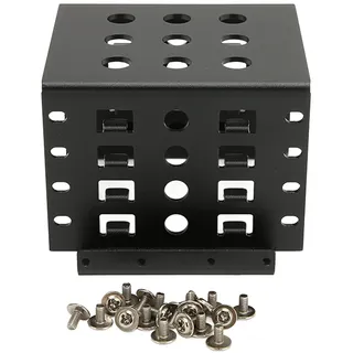 Leapiture HDD-Montage Regal, 2,5-Zoll-Festplatten-Cage 4-Bay Mobile Rack Backplane Aluminium Legierung Hohle Festplatten-Aufbewahrung Halterung Für 2,5 Zoll IDE-HDD-SSD(Schwarz)