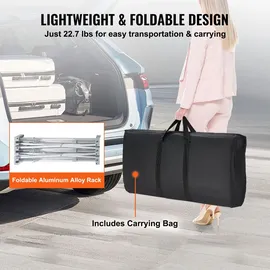 Vevor Tragbare Messetheke Messetresen, 1300 x 465 x 950 mm Messestand Ausstellungs-Thekenständer, Faltbarer Promotion-Einzelhandels-Bartisch, Pop-Up-Podium mit Aufbewahrungsregal, Tragetasche