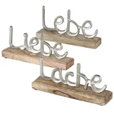 Boltze 3X Schriftzug Jillien lebe-liebe-lache. Handgearbeitet, 3 tlg.