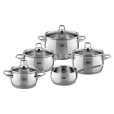 ELO Topf-Set 5-teilig BELLY SHAPE, Edelstahl - mit Deckel