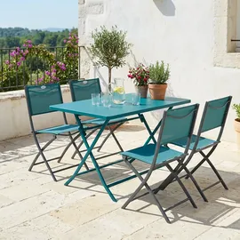Hesperide Greensboro Gartentisch 4 Plätze 120 x 80 x 75 cm Blaugrün
