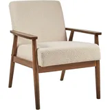 Beliani Sessel ESRUM Bouclé 62 x 79 x 80 cm Beige/Braun
