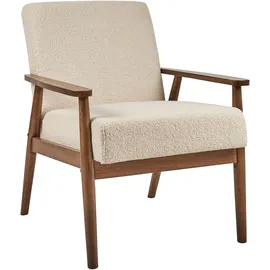Beliani Sessel ESRUM Bouclé 62 x 79 x 80 cm Beige/Braun