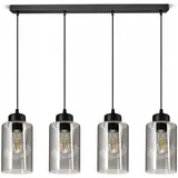 FKL DESIGN Home Deco N535 4-flammig rund schwarz/Glas