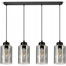 FKL DESIGN Home Deco N535 4-flammig rund schwarz/Glas