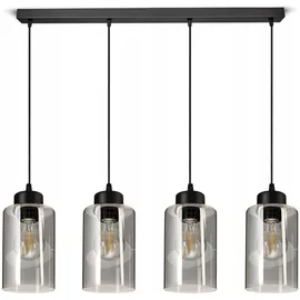 FKL DESIGN Home Deco N535 4-flammig rund schwarz/Glas