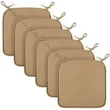BestLivings Stuhlkissen Canvas Hellbraun 38x38x2cm - 6er Pack
