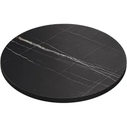 Bistro Tischplatte | Ø 60 cm | Schwarz Marmor | Gastro Tischplatte