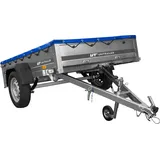 PKW Anhänger auf Federn 200x125 UNITRAILER GARDEN 201/R KIPP mit H-0 Rahmen und blauer Plane