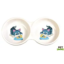 Trixie Doppelnapf mit Motiv, Keramik