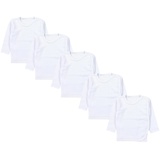 TupTam Unisex Baby Wickelshirt Langarm 5er Pack, Farbe: Weiß, Größe: 56 - 56