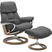 Stressless Stressless® Hocker »Ruby«, mit Signature Base, Gestell Eiche, Wenge, Braun & Schwarz grau