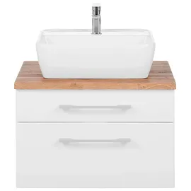 WELLTIME Waschbeckenunterschrank WELLTIME "Davos", weiß, B:60cm H:55cm T:47cm, Schränke, Waschbeckenunterschrank, Badmöbel, Waschtisch inkl. Waschbecken, Breite 60 cm