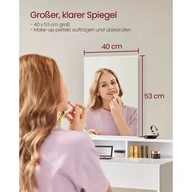 VASAGLE Schminktisch mit Spiegel Modern 40 cm x 100 cm x 140 cm Weiß