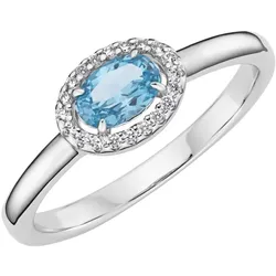 Giorgio Martello Milano Ring Ziersteine, Zirkonia weiß, Silber 925 Ringe   Blau 