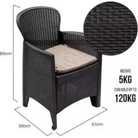 PROGARDEN Gartenset 3-tlg. anthrazit