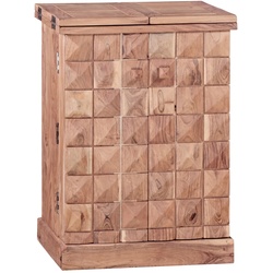 KADIMA DESIGN SAAR Massivholz Hausbar 65x91x50 cm, Ausklappbare Weinbar, Barschrank mit Türen