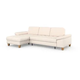 sit&more Ecksofa SIT & MORE "Westham L-Form", beige (creme), B:275cm H:88cm T:172cm, 100% Polyester, Sofas, Ecksofa, mit Recamiere, mit oder ohne Bettfunktion, Bettkasten, Füße Eiche