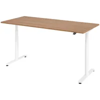 Bümö Schreibtisch, Nussbaum, Weiß, Nachbildung,Nussbaum, Rechteckig, 80x72x180 cm, FSC