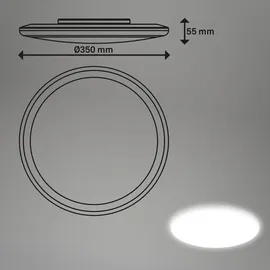 Briloner - LED Deckenlampe Bad mit indirektem Licht, Staub- Spritzwasserschutz, neutralweiß, Deckenleuchte, Badlampe, Badezimmerlampe, Küchenlampe, Feuchtraumleuchte, 35x5,5 cm, Weiß