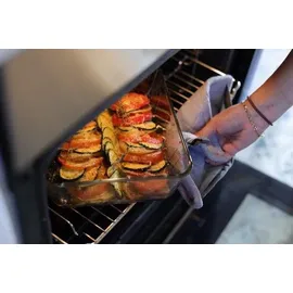 Pyrex Pyrex Zero Kunststoff-Vorratsgläser, rechteckig, Borosilikatglas, Glasdeckel, ofenfest (1 x 0,8 l + 1 x 1,5 l + 1 x 2,6 l) - Transparent