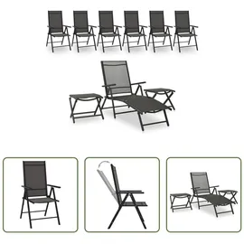 vidaXL 9-tlg. Garten-Lounge-Set Schwarz und Anthrazit