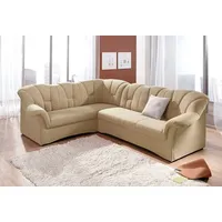 Ecksofa DOMO COLLECTION "Papenburg B/T/H: 242/190/84 cm L-Form", beige (natur), B:242cm H:84cm T:190cm, Struktur ( 90% Polyester, 10% Polyacryl);Microfaser PRIMABELLE (100% Polyester);Kunstleder SOFTLUX;Luxus-Microfaser (100% Polyester), Sofas, Ecksofa, wahlweise mit Bettfunktion, Langer Schenkel links oder rechts