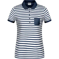 Damen Maritim Polo - Farbe blau, weiß - Größe XL