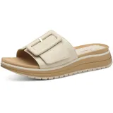 Marco Tozzi Damen Pantoletten mit Klettverschluss Bequem, Beige 39 EU